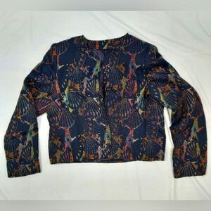 Michael Lewis 80s Vintage Open Front Embroidered Jacket